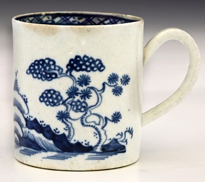 Lot 651 - Liverpool, a blue and white porcelain coffee...