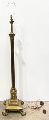 Lot 579 - An Edwardian style telescopic brass standard...