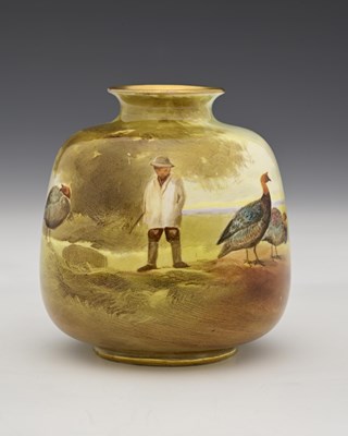Lot 618 - A Royal Doulton farm scene vase, shouldered...