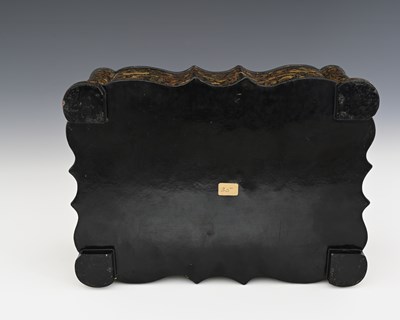 Lot 106 - A Victorian Japanned lacquer and reverse...
