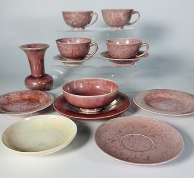 Lot 178 - A selection of Ruskin lustre glazed cups and...