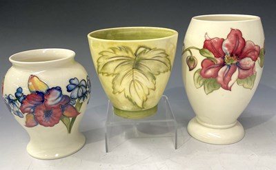 Lot 153 - A 1960's Moorcroft vine leaf vase or pot...