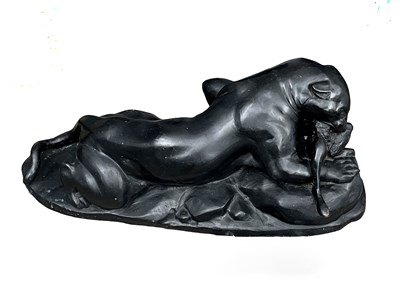 Lot 98 - A monumental bronze study of a panther with...