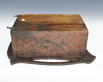 Lot 90 - An Art Nouveau pokerwork wall-mounted smoker's...