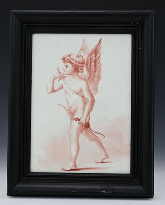 Lot 623 - A rectangular porcelain plaque, late 19th...