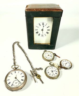 Lot 464 - A carriage timepiece, platform cylinder...