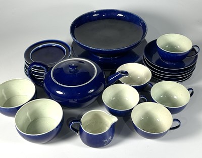 Lot 187 - A part service of cobalt soufflé glazed Ruskin...