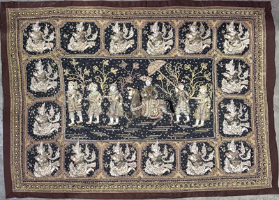 Lot 642A - A large Burmese Kalaga tapestry, richly...
