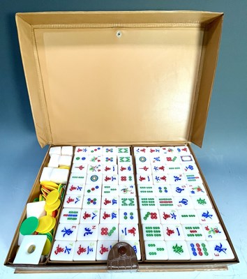 Lot 316 - A mahjong set in a faux-crocodile case, 37 by...