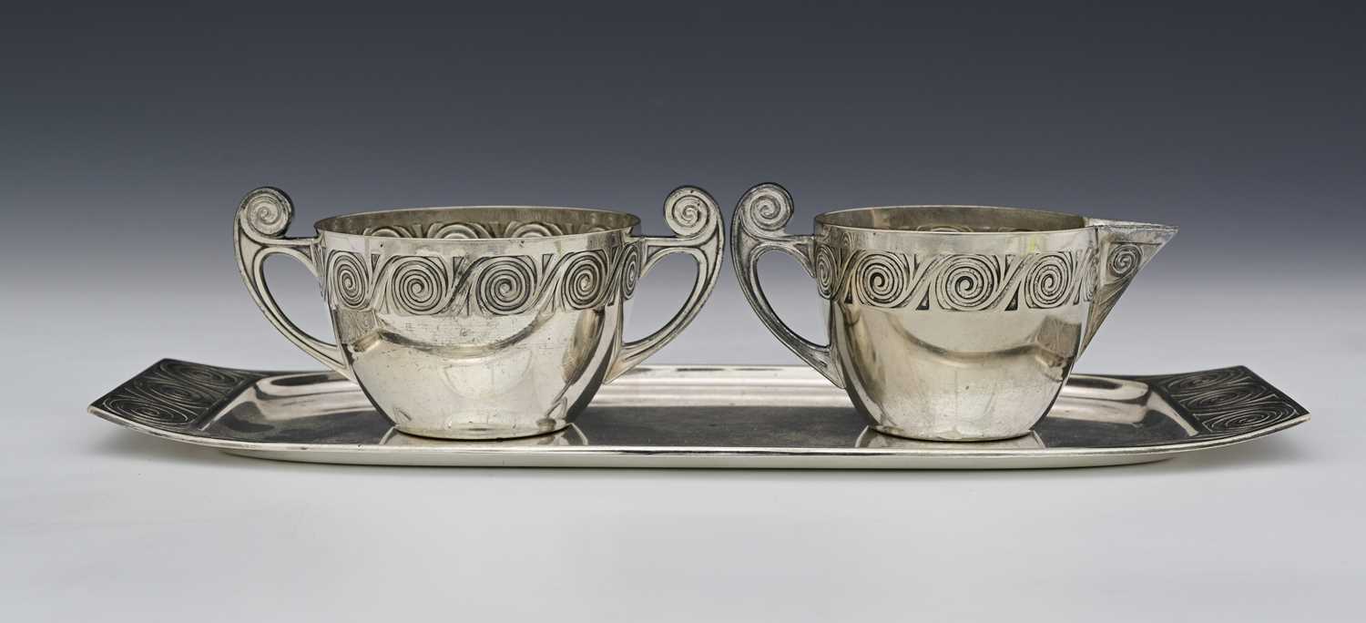 Lot 86 - WMF, a Jugendstil silver plated three piece...