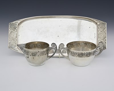 Lot 86 - WMF, a Jugendstil silver plated three piece...