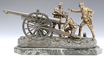 Lot 134 - Georges Omerth, a bronze militaria figure...