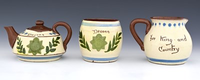 Lot 143 - A Regimental Torquay motto ware tea set, for...