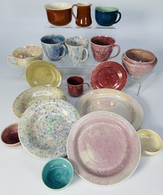 Lot 185 - Ruskin vessels and plates, to include: five...
