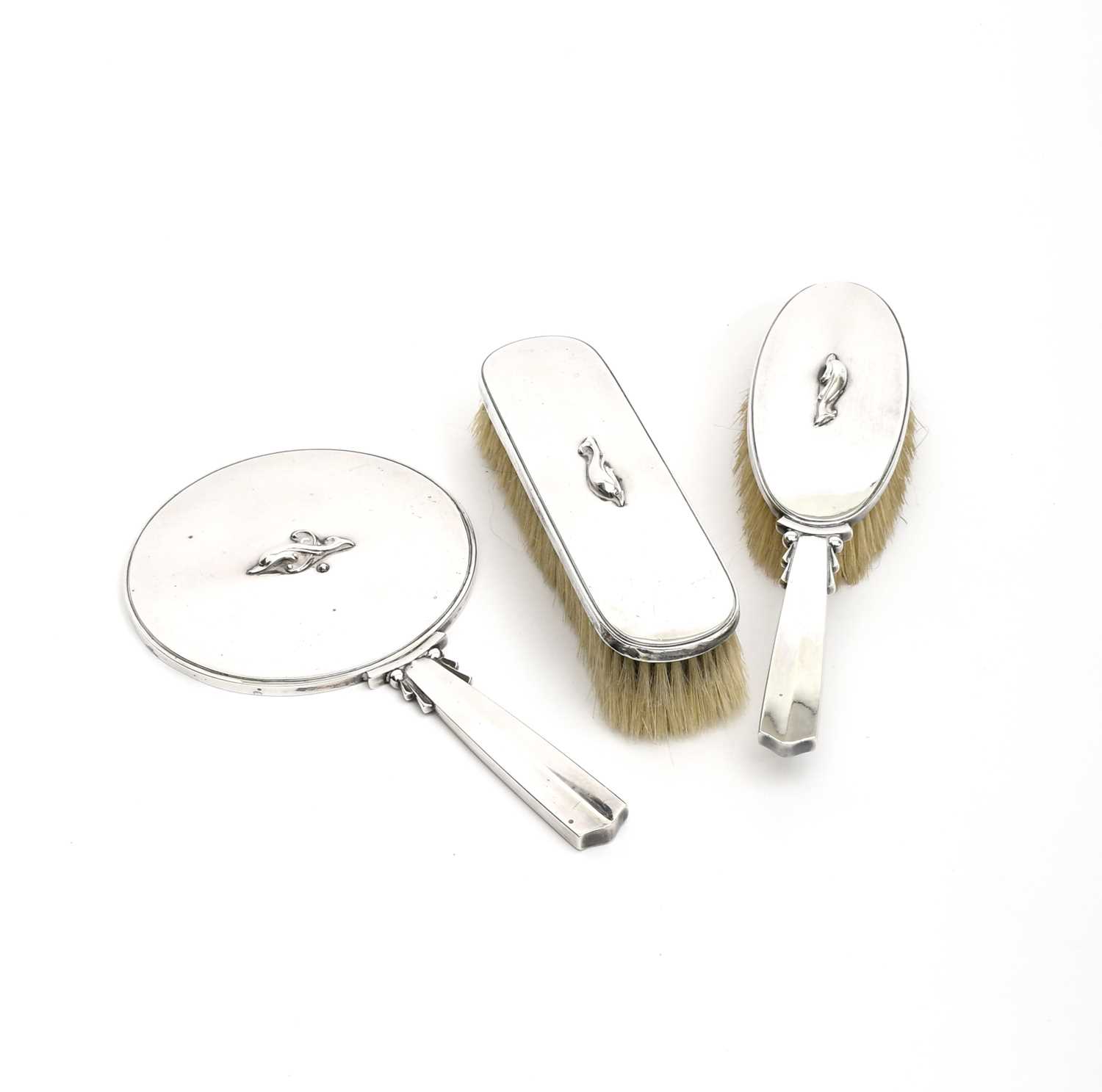 Lot 73 - A Georg Jensen set of silver dressing table...