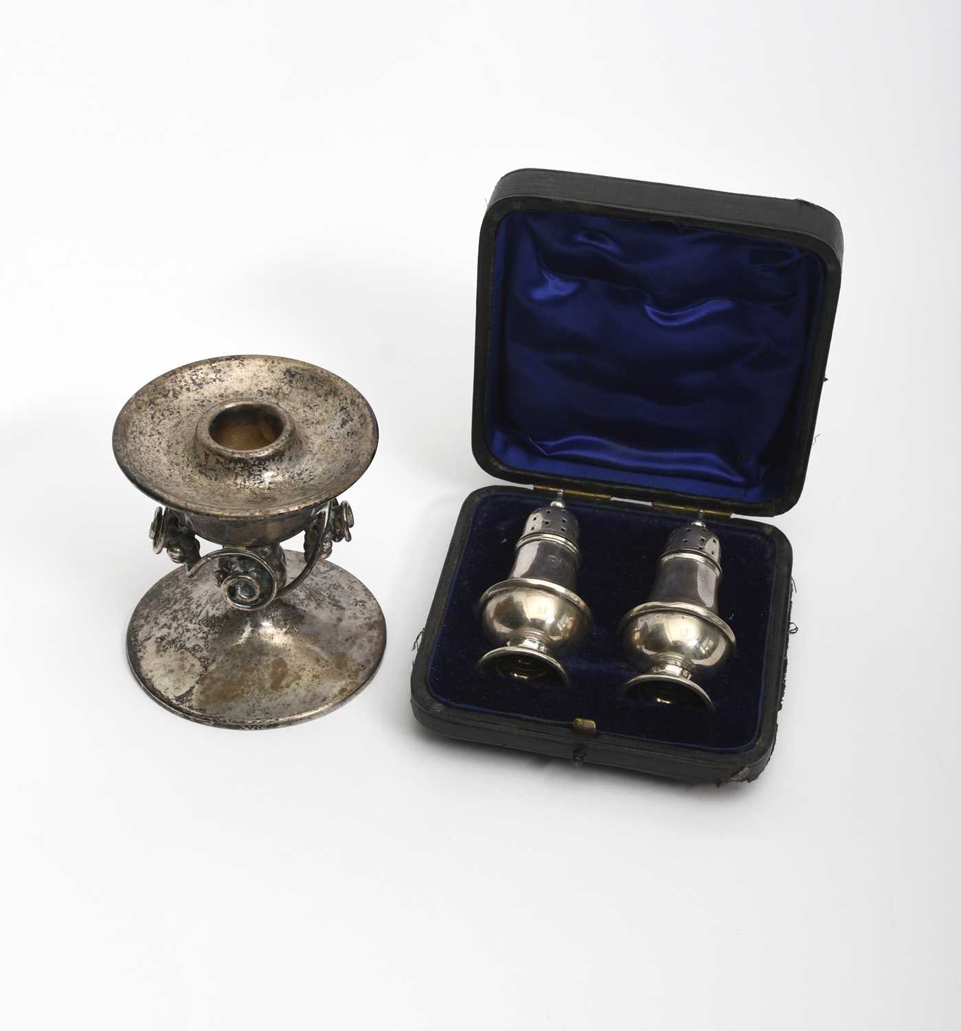 Lot 74 - A Danish silver candlestick in the manner of...