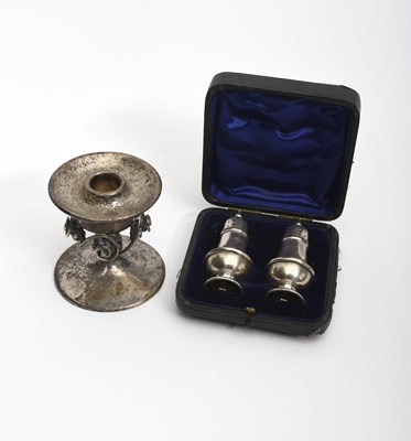 Lot 74 - A Danish silver candlestick in the manner of...