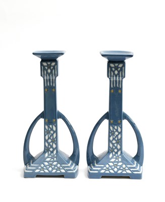 Lot 170 - A pair of Secessionist candlesticks, probably...