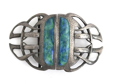 Lot 534 - A Liberty & Co silver and enamel buckle...