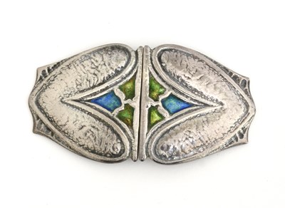 Lot 536 - A Liberty & Co silver and enamel buckle...