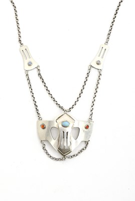 Lot 564 - A Secessionist silver and opal pendant...
