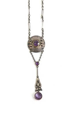 Lot 569 - A Murrle Bennett & Co silver and amethyst...