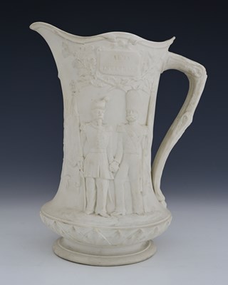 Lot 144 - Crimea, a parianware jug, relief moulded with...