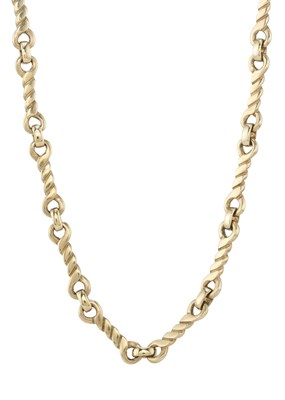Lot 42 - A 9ct gold fancy-link chain necklace