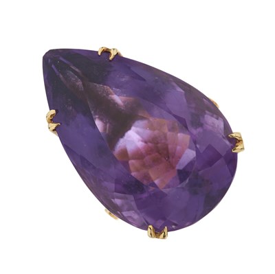 Lot 80 - An 18ct gold amethyst ring