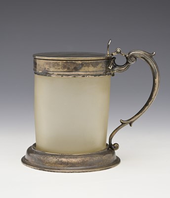 Lot 154 - A Victorian silver and glass tankard, by John...