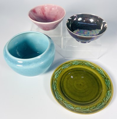 Lot 169 - Ruskin bowls and a saucer, to include: an...