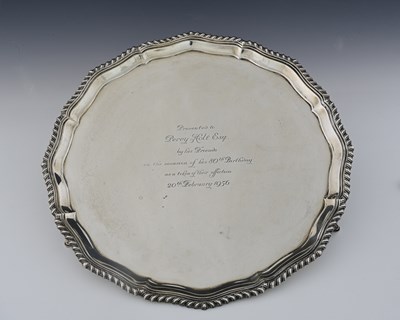 Lot 333 - A George VI silver salver, by Carrington & Co.,...