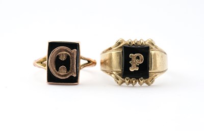 Lot 11 - Two onyx signet rings