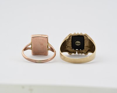 Lot 11 - Two onyx signet rings