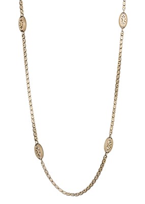 Lot 23 - A late Victorian 9ct gold fancy link necklace