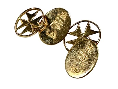 Lot 445 - A pair of Maltese cross cufflinks