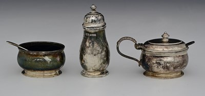 Lot 108 - A twentieth-century silver three-piece...