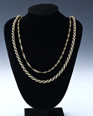 Lot 13 - Two 9ct gold chain necklaces