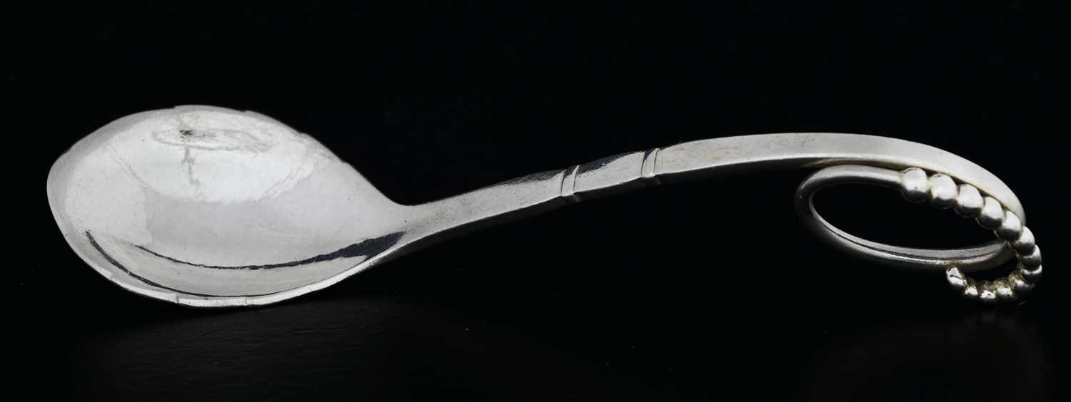 Lot 69 - Georg Jensen, a Danish silver Blossom spoon,...