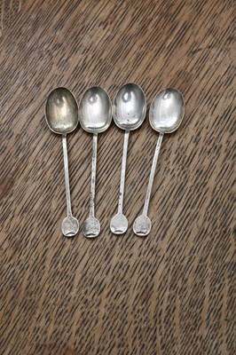 Lot 411 - A set of four Edward Barnard & Sons ltd silver...