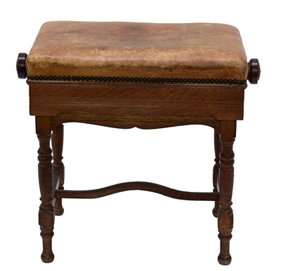Lot 405 - An Aesthetic Movement adjustable piano stool,...