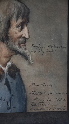 Lot 55 - R W Gick Sir Frank Benson as Shylock, 1932...