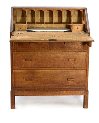 Lot 71 - A Heal's Weathered oak bureau, rectangular...