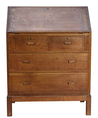 Lot 71 - A Heal's Weathered oak bureau, rectangular...