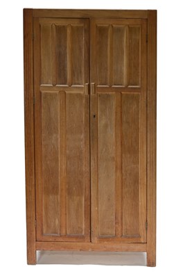 Lot 74 - A Kandya limed-wood double wardrobe,...
