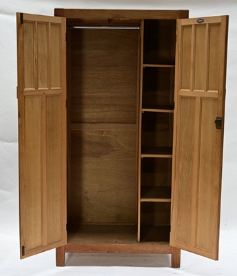 Lot 74 - A Kandya limed-wood double wardrobe,...