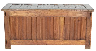 Lot 397 - A large Linen-fold blanket chest, rectangular...