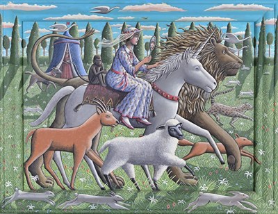 Lot 304 - P.J. Crook (British, 1945), The Lady, The Lion...