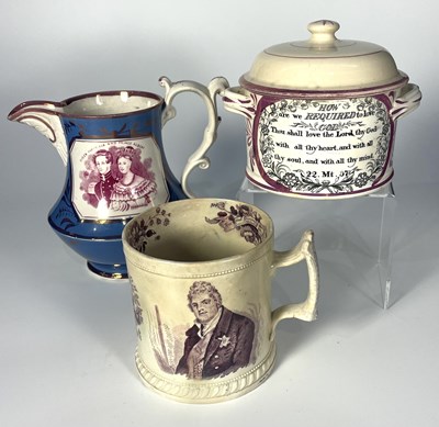 Lot 144 - A William IV and Queen Adelaide coronation mug,...