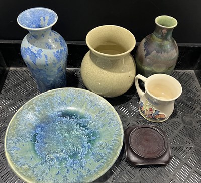 Lot 87 - A collection of Ruskin and studio pottery: to...